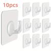 10/20Pcs Transparent Wall Hooks Hangers Self Adhesive Door Wall Hangers Hooks Heavy Load Rack Kitchen Bathroom Organizer Holder Utility Hooks
