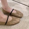 Sheepskin hand-woven empty single shoes mesh sandals women's summer breathable one-word bag head sandals