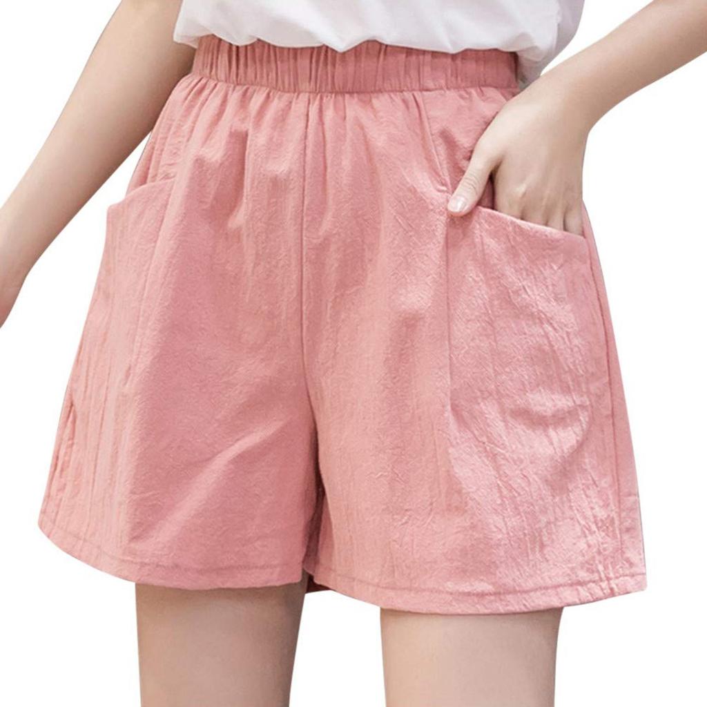 Женские шорты с высокой талией и шнурком до колена, эластичные удобные шорты с карманами