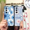 Phone Holder Durable Phone Case For Realme C65 Oil Painting Anti-dust Flower Silicone Shockproof Wristband Waterproof