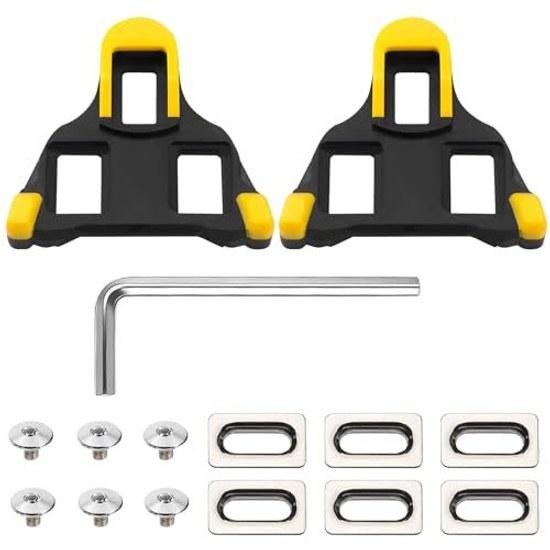 Bicycle SPD cleat set compatible Shimano SPD-SL system SH10 SH11 SH12 3-hole cycling shoes road bike binding pedals durable non-slip.