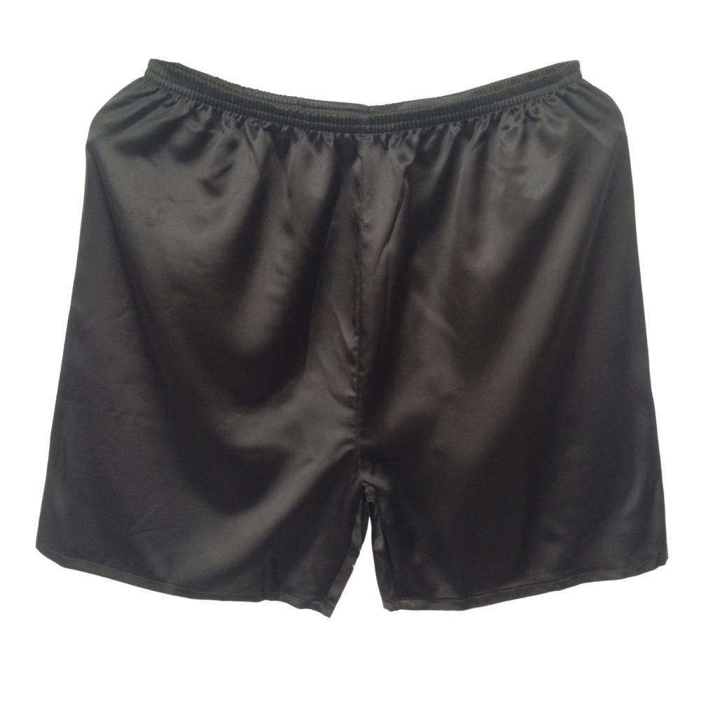 Men Imitation Silk Casual Shorts Elastic Waistband Sleeping Shorts Smooth Fabric Wide Leg Short Pants Homewear