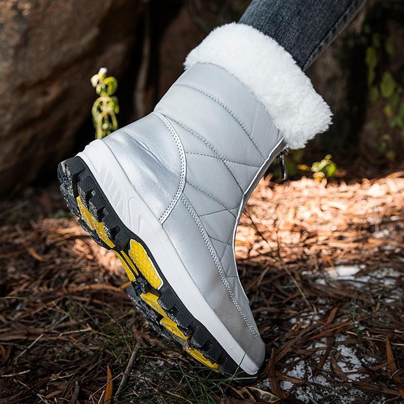 Женская хлопковая обувь с высоким берцем, 35–42 года, уличные противоскользящие водонепроницаемые женские зимние ботинки большого размера