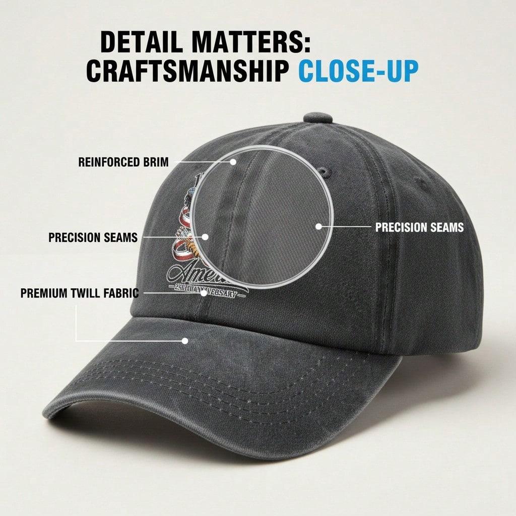 [Vintage American Flag Cap] 250 Years Of Freedom 1776-2026 Print Unisex Polyester Adjustable Breathable Sun Protection Baseball Hat For Patriotic