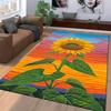 Colorful Sunflower Design Carpet with Vibrant Sunset Background Suitable for use as an anti-slip for living room bedroom sofas