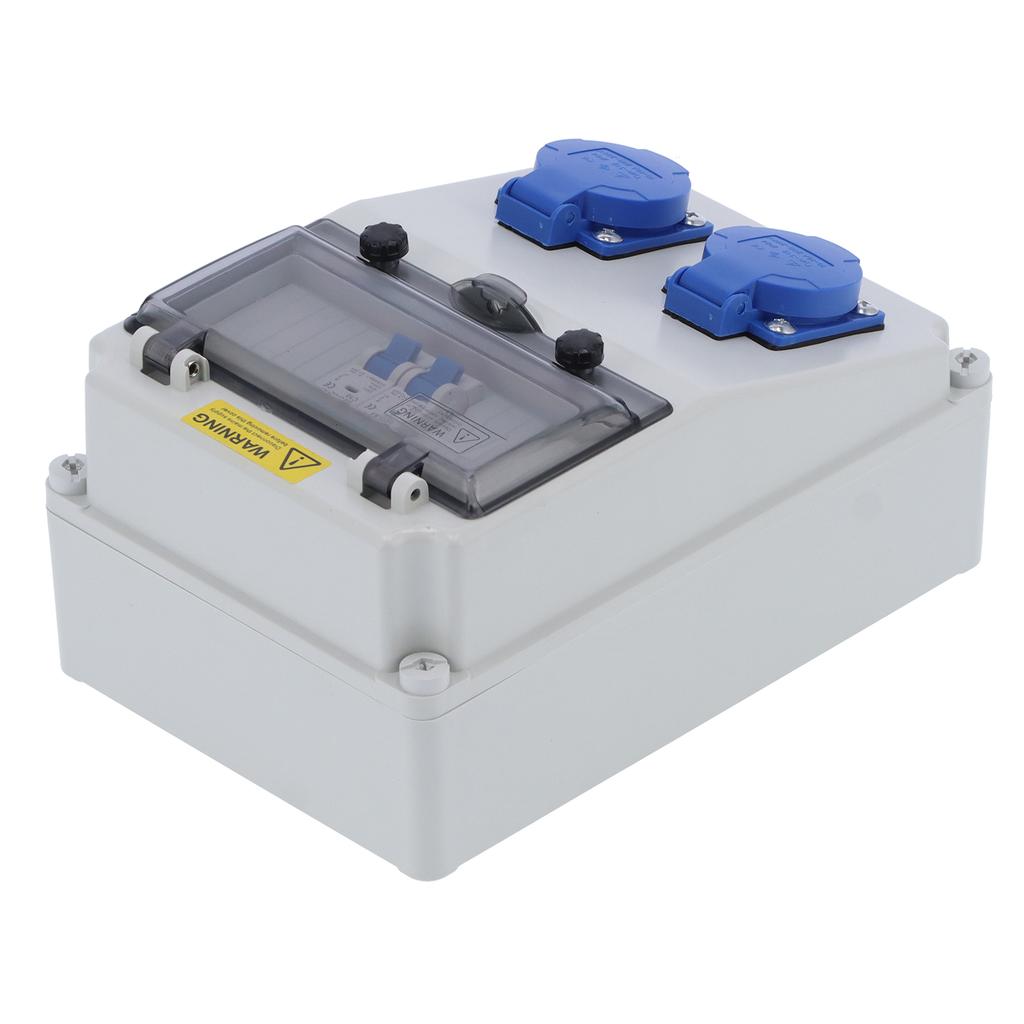 Wall Power Distributor 2 Position for Outdoor Construction Site Electric Box 16A 220‑250V