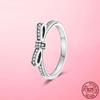 Classic Bow Rings 925 Sterling Silver Female Rings for Women Wedding Engagement Ring Original Fashion Jewelry Silver 925 Jewelry