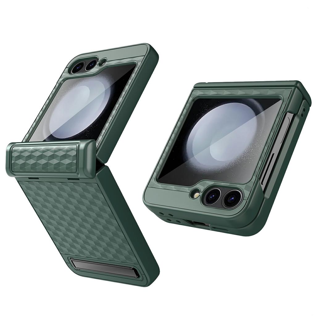 For Samsung Galaxy Z Flip7 FE 5G/Z Flip6 5G Case Hinge Protection Kickstand Hard PC Phone Cover with Screen Film