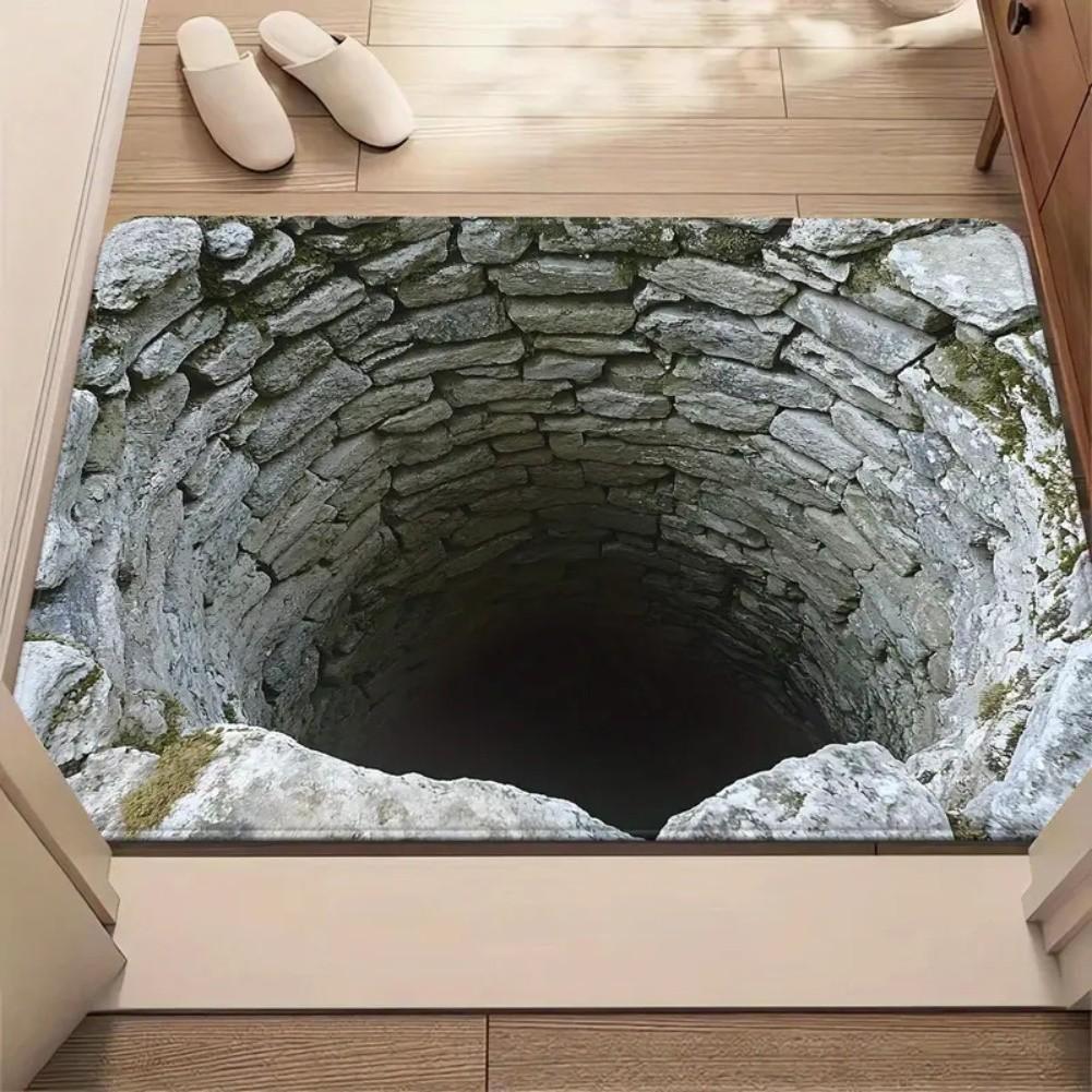 Нескользящая Основа 3D Иллюзия Коврик для Двери Износостойкое Покрытие