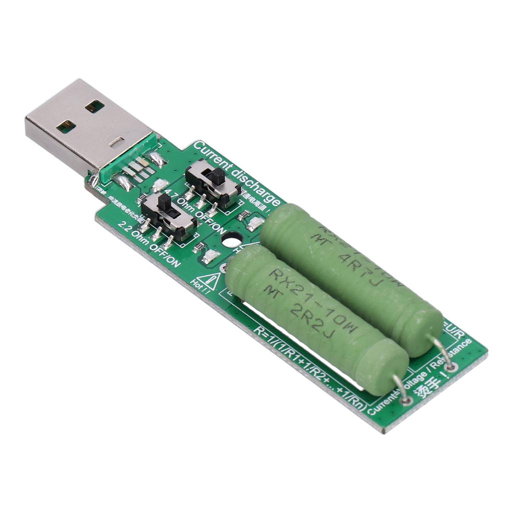 Мини-USB тестер нагрузки Power Bank Разрядный резистор с кнопкой тока 1A 2A 5VDC