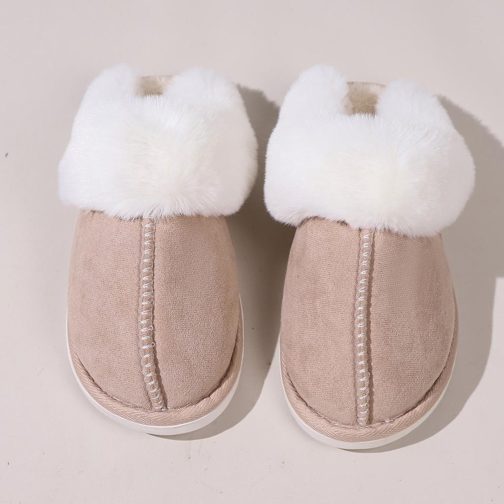 Cotton Slippers Autumn and Winter Plush Home Fluffy Bag Head Indoor Non-slip Home Couple Fluffy