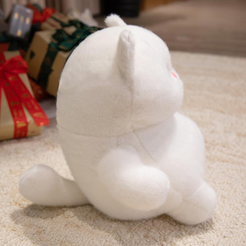 Glowing White Fat Cat Plush Stuffed Animal LED Colorful Light-Up Kitty Toy Soft Pillow Gift for Kids Girls Birthday Present