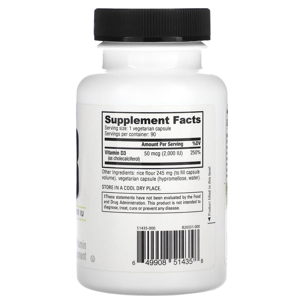 Vitamin D3, 50Mcg (2,000Iu), 90 Capsules