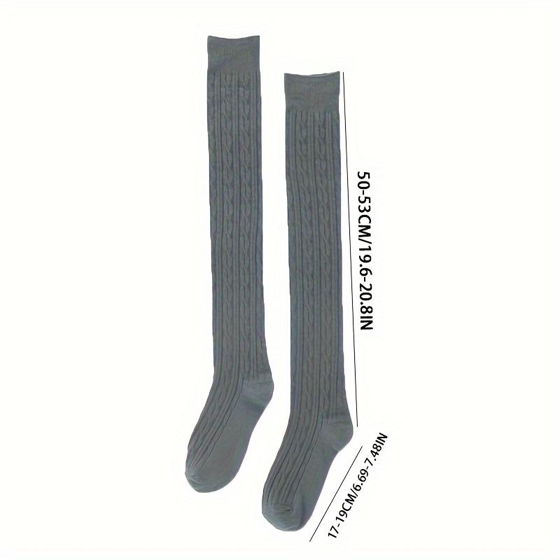 1 пара теплых и стильных вязаных носков выше колена для женщин, элегантные теплые зимние высокие носки с утолщенным материалом для йоги