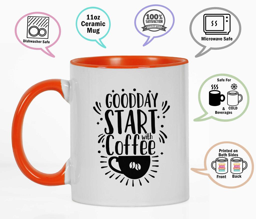 Inkdotpot Goodday Start With Coffee 11 Oz керамические кофейные кружки отлично подходят для коллег, боссов, подарков для кофе