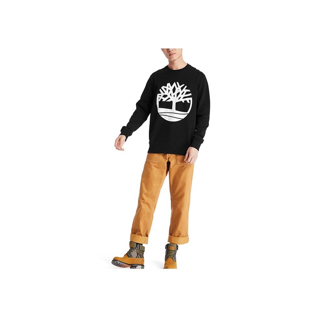 Timberland Толстовка с круглым вырезом и графическим логотипом Tree, мужская толстовка, черная A2BJ8-N92
