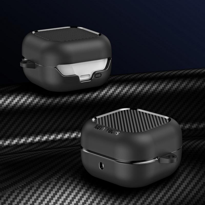 Чехол Buds 4 Pro с текстурой углеродного волокна Чехол-крышка для наушников Samsung Galaxy Buds 3 FE 4 Pro с брелоком Ударопрочный зарядный кейс для наушников