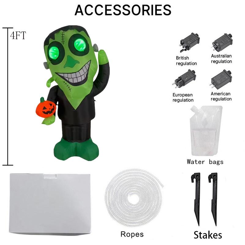 Halloween Inflatable Toys Decorations Courtyard Prop Built-in LED Lights Inflatable Model Outdoor Ornament Holiday Garden Decor