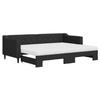 VidaXL Daybed with Trundle Bed and Mattress Black 80x200 Cm Fabric 3197441