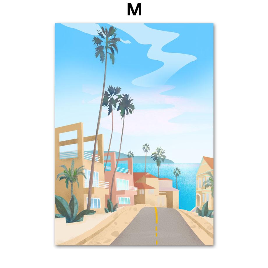 Скандинавское Эгейское море, Марокко, холст, картина для девочек, путешествия, пейзаж, настенное искусство, синий океан, постер, украшение для гостиной, дома, Куадрос