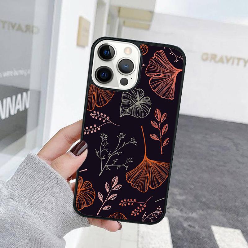 Retro Flower Leaves Graffiti Phone Case For iPhone 17 Air 15 16 Cover  11 13 14 Pro Max 12 Plus Max Fundas