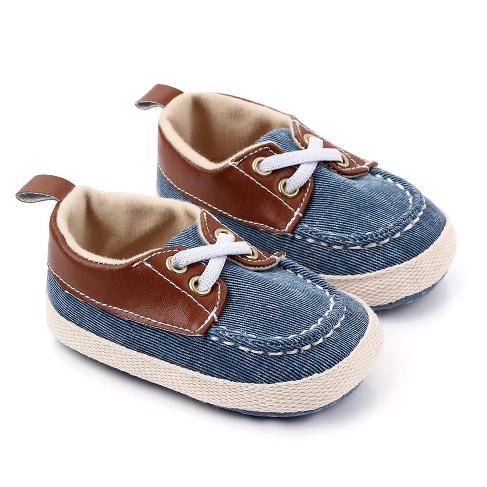 Baby Girl Boy Shoes Newborn Canvas Solid Lace-up First Walker Decoration Soft Sole Anti-Slip Kids