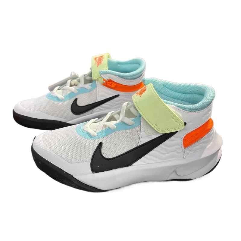Nike Team Hustle D 10 Slip Resistant Mid top Children's Basketball Shoes White Kids' HJ3497-101