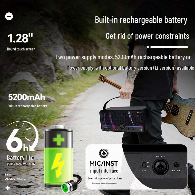 MOOER Magic Ear F40i Li Портативный Bluetooth-усилитель-динамик для электрогитары и бас-гитары