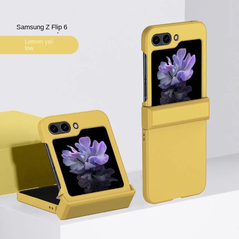 Чехол-ракушка с покрытием под кожу для Samsung Galaxy Z Flip 7 6 5 4 3 Flip6 Flip5 Flip4 Flip7 Защита шарнира Ударопрочный чехол