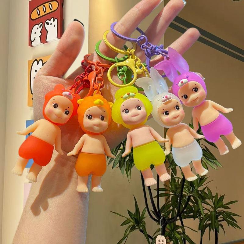 Cute Cupid Angel Figure Keychain Car Ornament Phone Charm Anime Action Figure Trendy Gift