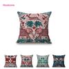 Tropical Plant Elephant Animal Pattern Home Decoration Cotton Linen Sofa Seat Cushion Cover