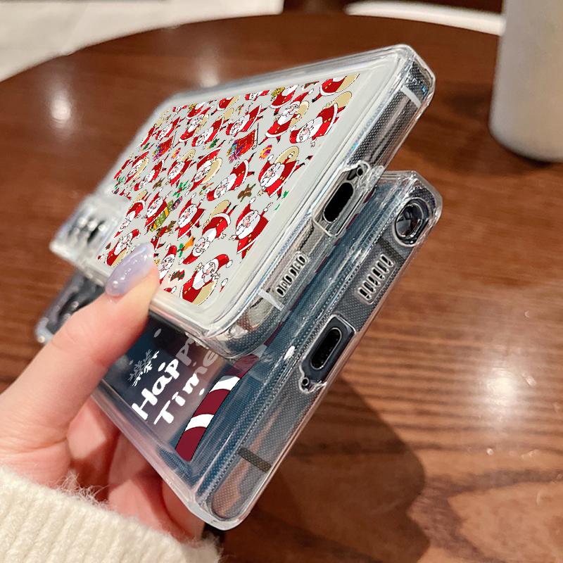 Чехол для телефона с рождественским узором лося для Samsung Galaxy S25 S24 S22 Ultra S23 S24 FE A17 A56 A16 A36 A26 A55 A15 A25 A54 5G Противоударный Прозрачный Мягкий Чехол