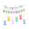 -Banner, Easter Bunny Banner, Colorful Decorative Hanging Decoration for School Festival, Party,