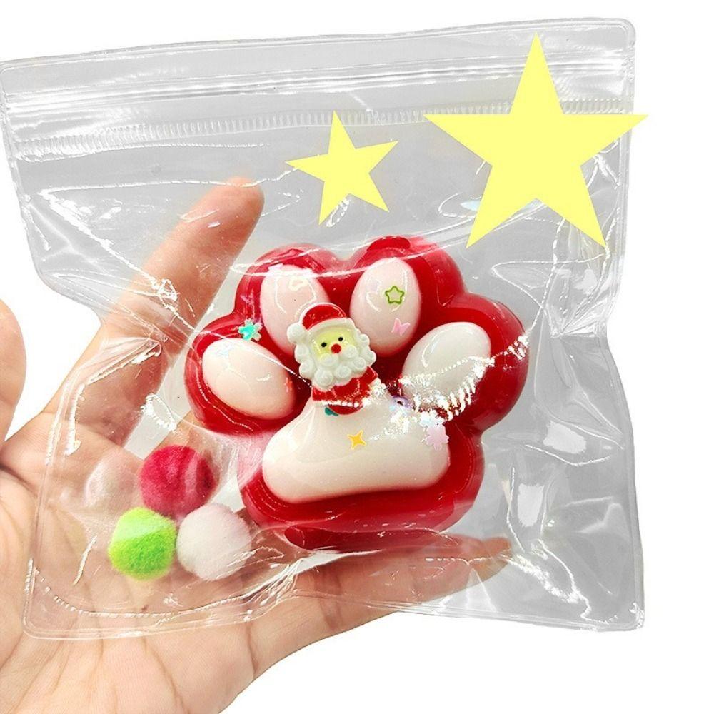 Santa Claus Deer Cat Claw Squishy Fidget Toy Silicone Pinch Decompression Toy Christmas Gift