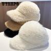 Ретро Плюшевая Бейсболка с Коротким Козырьком Женская Осенне-Зимняя Повседневная Шапка