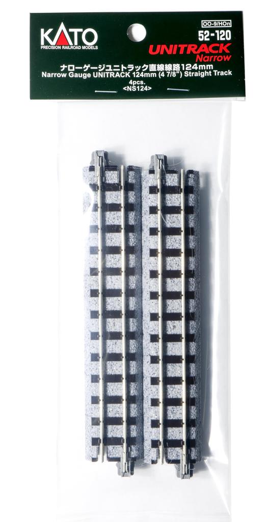 KATO Узкоколейный Unitrack прямая линия 124 мм 4 шт 52-120 принадлежности для моделей железных дорог