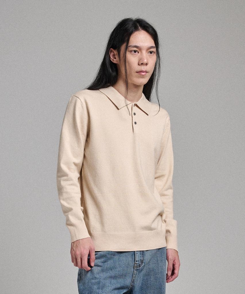ANALOG MOOD Semi-Collar Neck Knit (Beige)