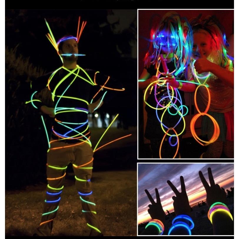 Glowing Bracelets Headbands Fluorescent Sticks 100 Firefly Sticks