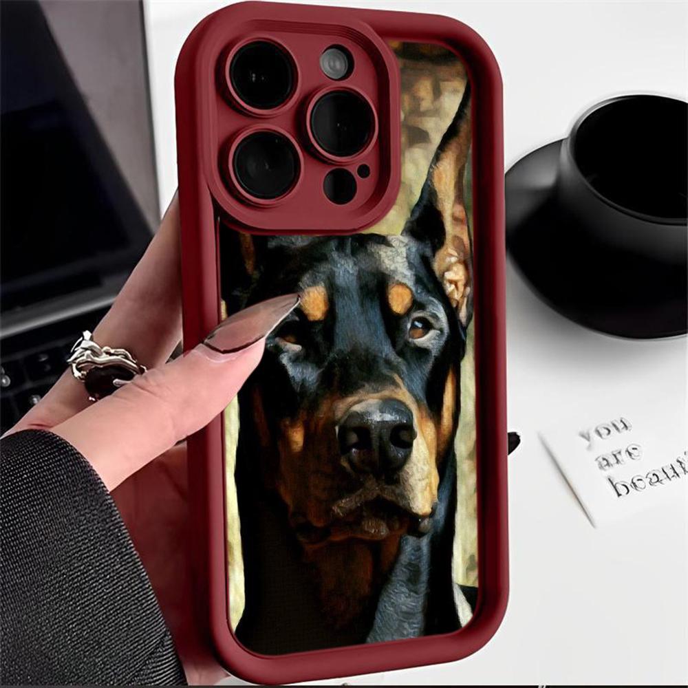 Мягкий чехол из ТПУ с ангельскими глазками для Samsung A10 A30 A50 A13 A23 A53 A14 A24 A34 A54 A15 A25 A35 A55 S20 S23 FE S24 Ultra Ae52 Animal Dog Doberman art