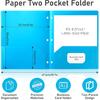 Timart Folders with Pockets 3 Hole Punched-6 Pack, 2 Pocket Heavy Duty Plastic Pocket Folders for 3 Ring Binder, Fit Letter Size File Folder for