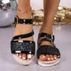 Plus Size Shoes for Women 36-43 Summer Fashion Wedges Platform Comfortable Non-slip Sandals Casual Beach Women Sandals