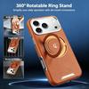360° Вращающаяся подставка-кольцо Кожаный чехол для IPhone 18 Pro Max 17 Air 16 Pro 15 Plus 14 13 12 Магнитный кронштейн для зарядки Чехол для телефона
