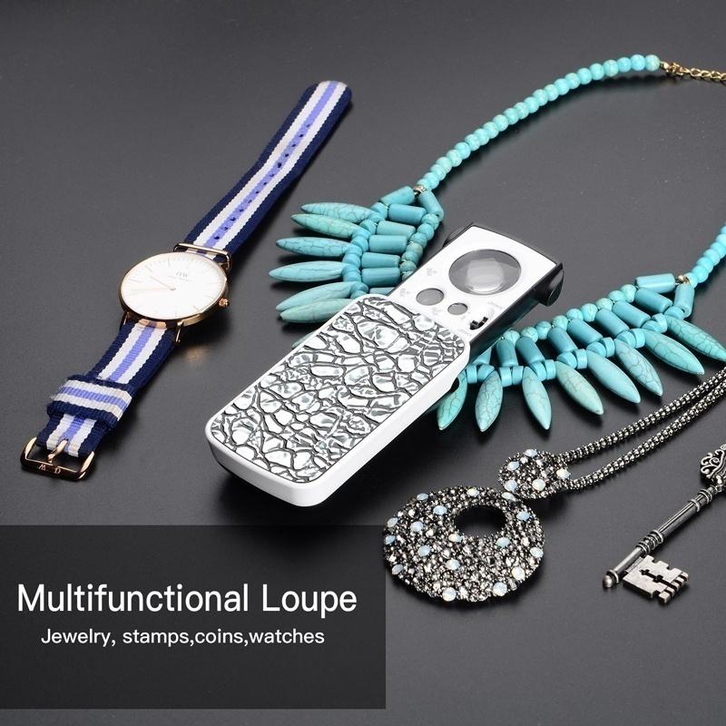 Профессиональная выдвижная карманная лупа с подсветкой - увеличение 30X 60X 90X