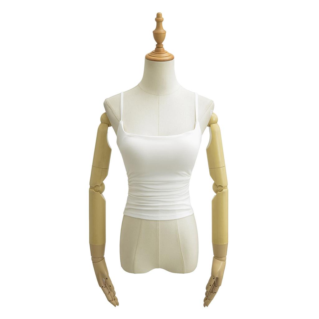 Сексуальный европейский и американский стиль, боковая плиссированная майка, пикантный женский стиль, плоский короткий жилет, эластичный топ