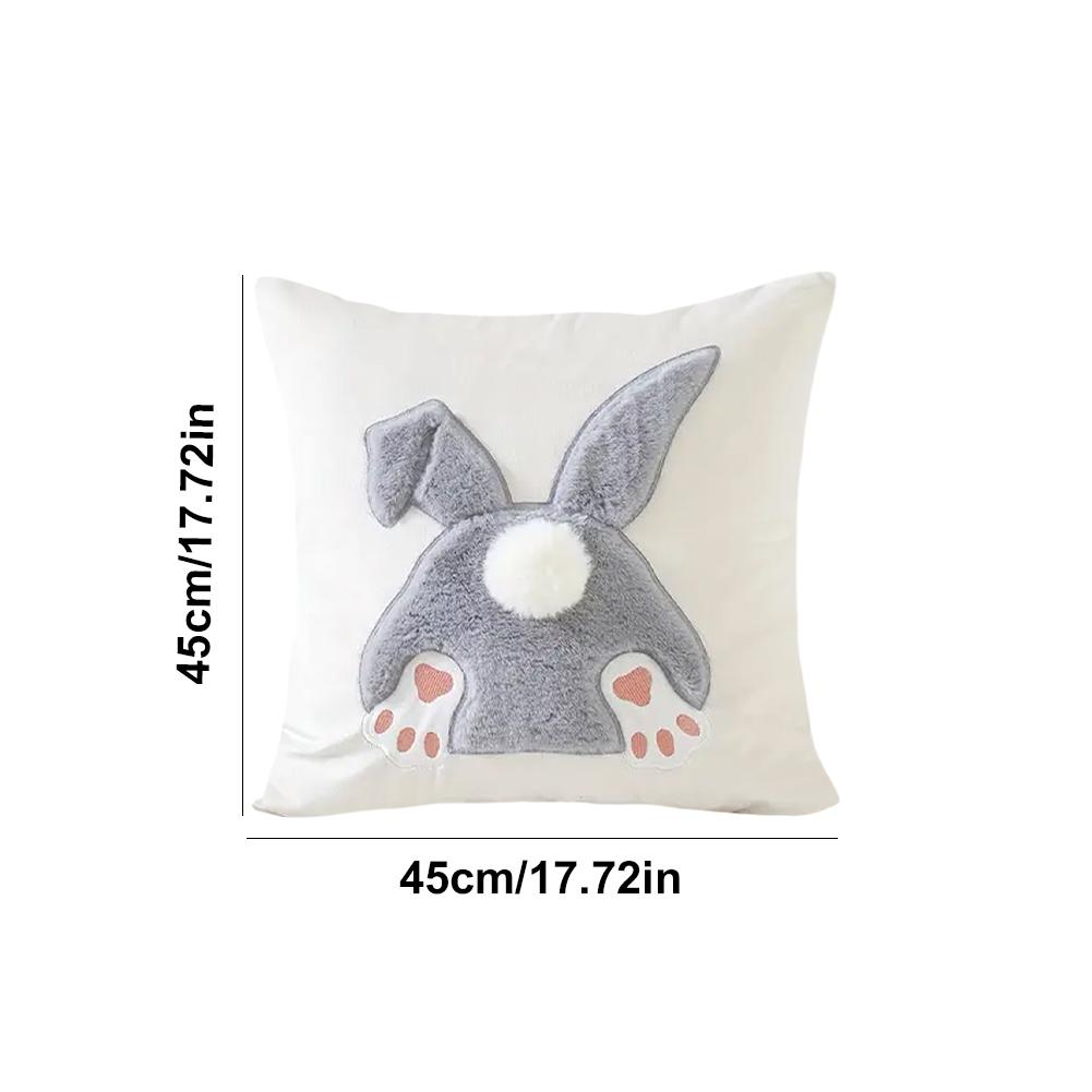 Easter Rabbits Throw Pillow Cover 45x45cm Happy Easter Pillow Cover Bunny Soft Cushion Case Decorative Pillow Covers for Home