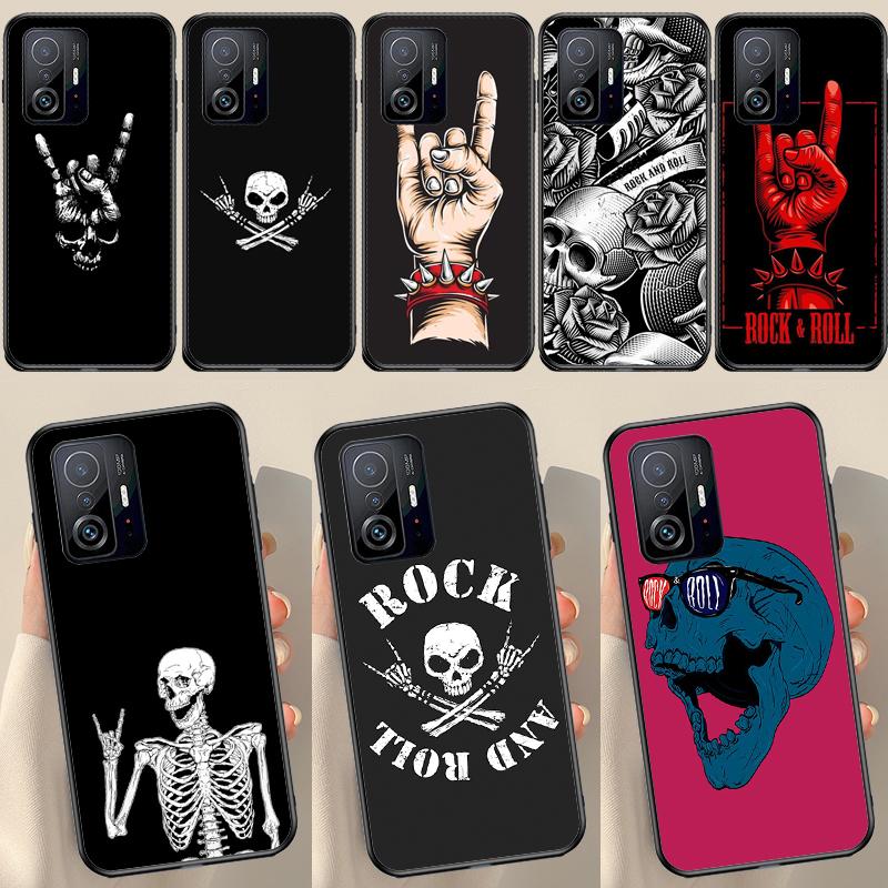 Rock and Roll Skull For POCO X5 X3 F5 Pro X4 F4 GT M5s C40 F3 Case For Xiaomi 13 Lite 12 11T 12T Pro 12X Cover