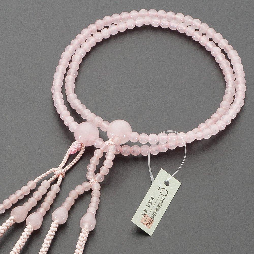 Buddhist altar shop Takita Shoten Mala Beads Nichiren Sect Authentic Rosary Red Crystal Pure Silk Hanabon Tenbo Kyoto Main Lotus Formal Rosary by