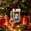 Decorative Money Hanging Tag Christmas Stocking Holder, Clear Cash Gift Clip Ornament for Tree Unique Graduation Decor, Transparent Bill Display