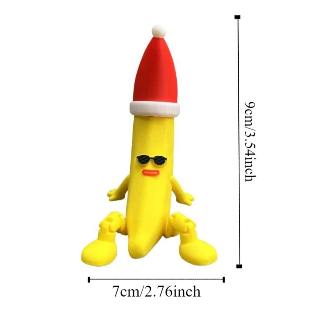 Multi-Jointed 3D Printed Banana Toy Movable Banana Shaped Figurine Toy Parent-children