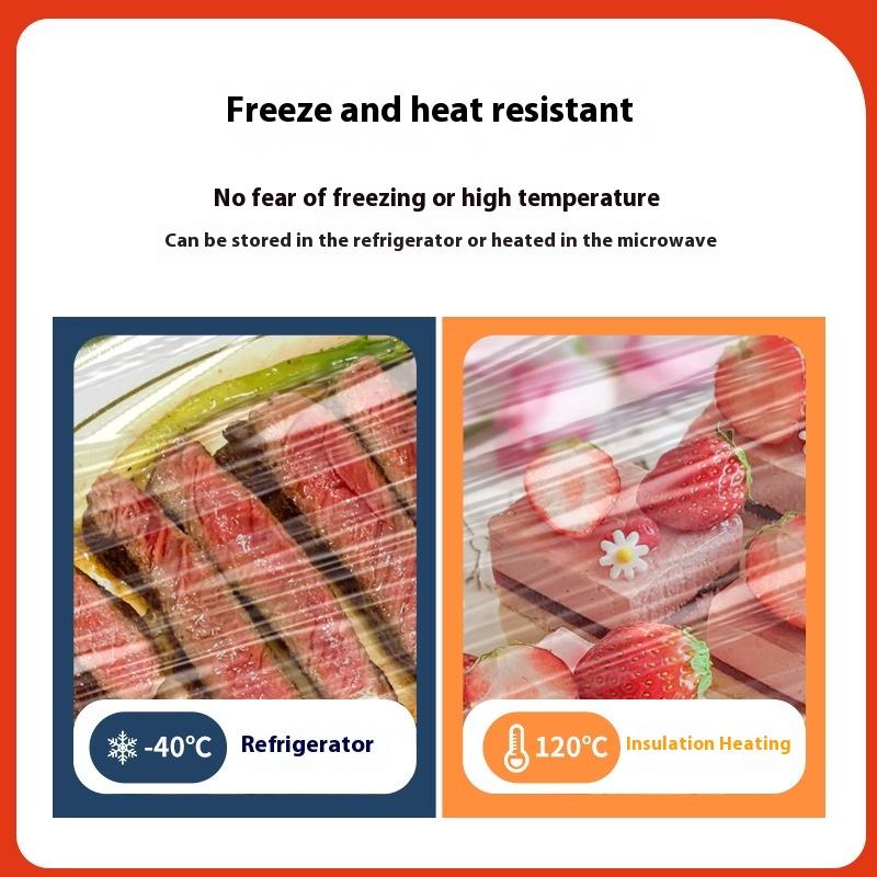 100 шт. Одноразовая пищевая пленка Стрейч-пленка Пищевой пакет для хранения фруктов и овощей Эластичный пластиковый пакет Кухонный пакет для сохранения свежести